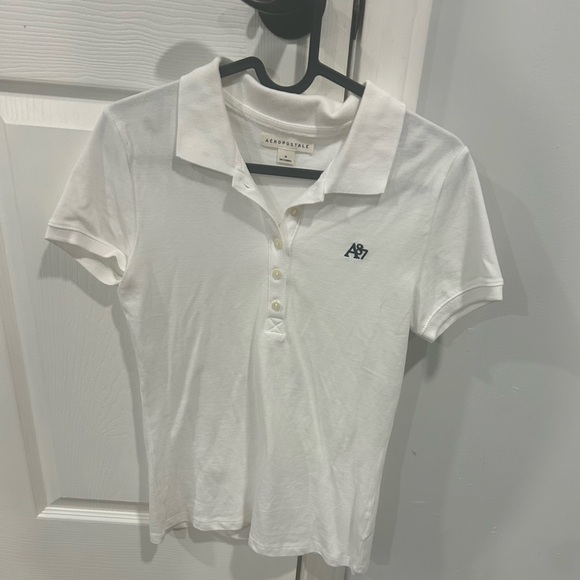 White collared quarter button shirt size medium - Picture 1 of 4